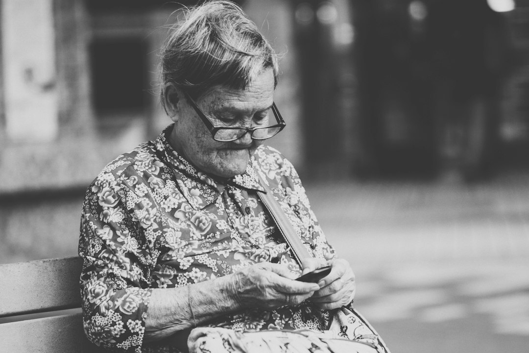 senior using smartphone