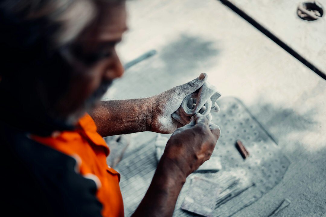 elderly people crafting